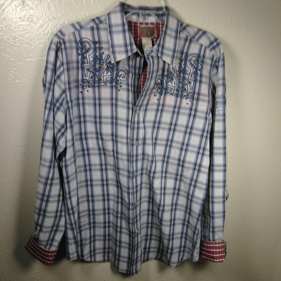 Vintage Red Shirts 33 Vintage Red Plaid Button Embroidered Shirt